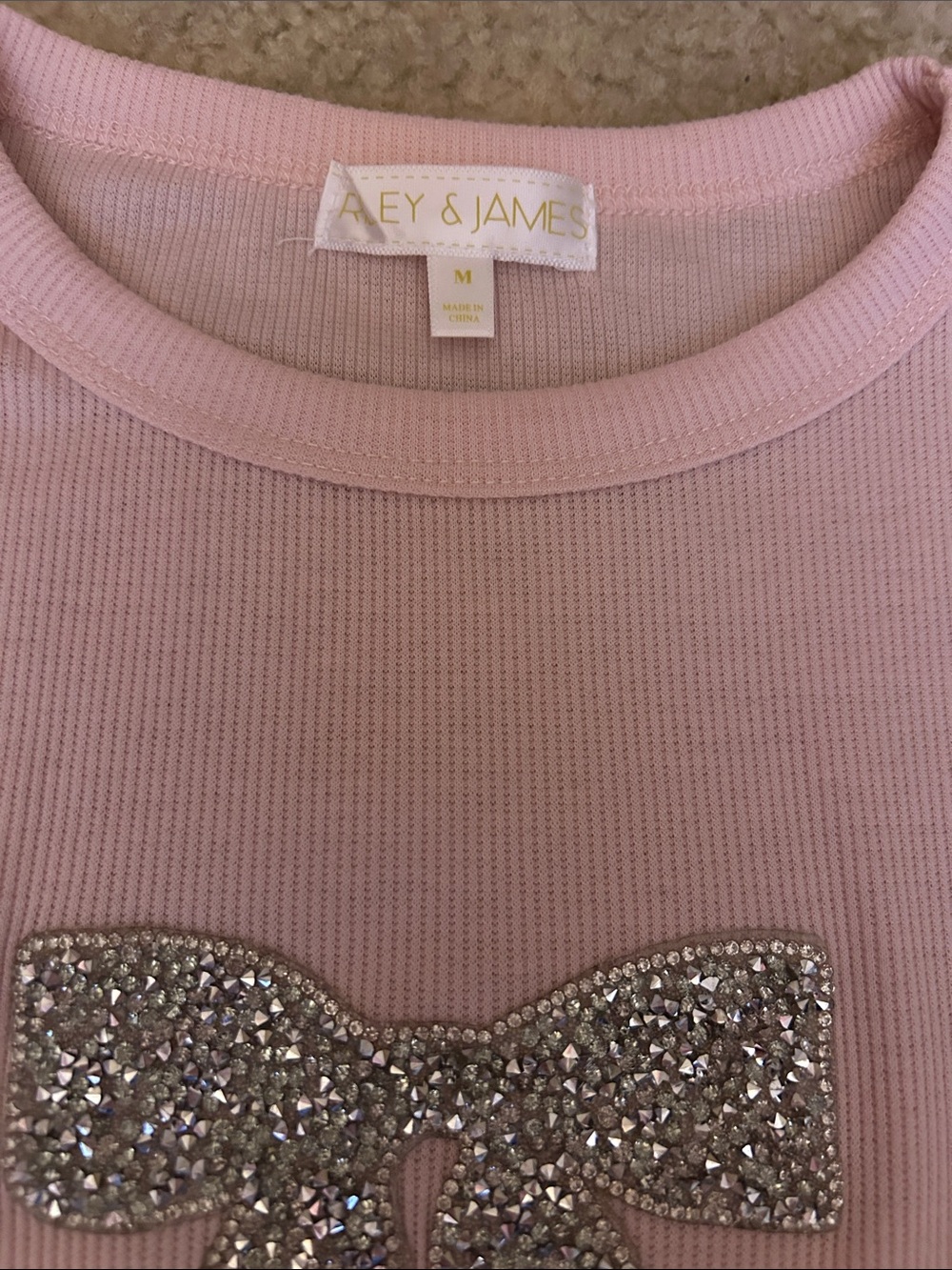 Pink Sequin Bow Tee - Picture 2 of 2